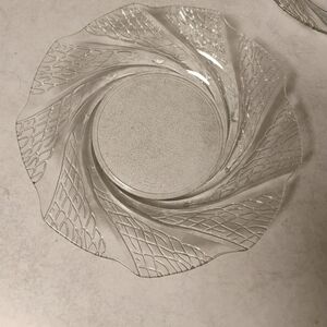 Cottagecore vintage 80s embossed GLASS salad plates set lot of 2 EUC preloved
